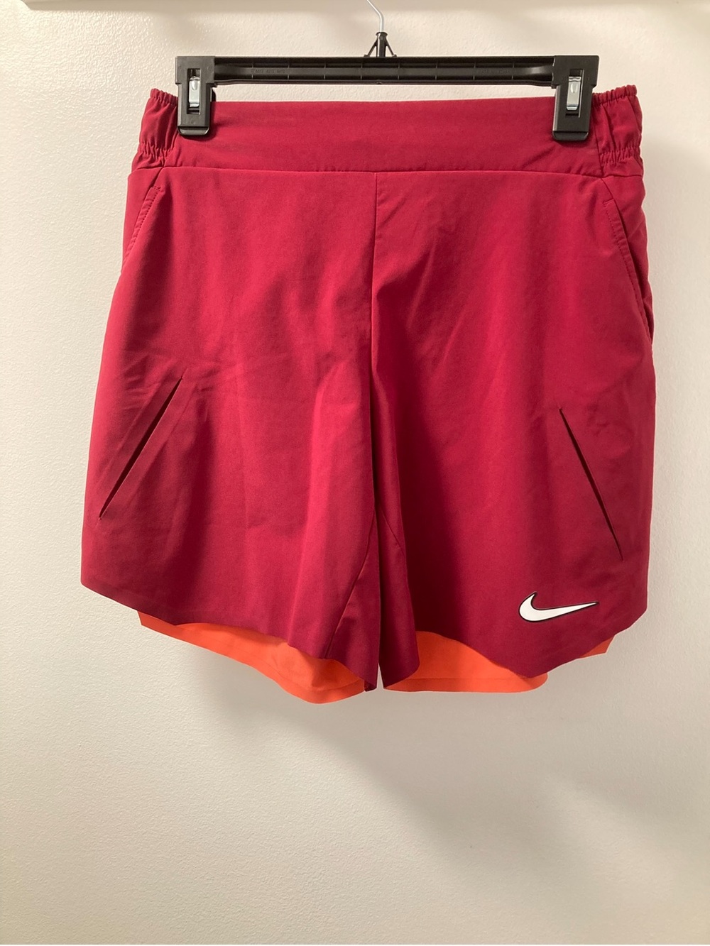 NWT NikeCourt Dri-FIT Slam Men’s Tennis Shorts Red Orange Small. Never worn.
